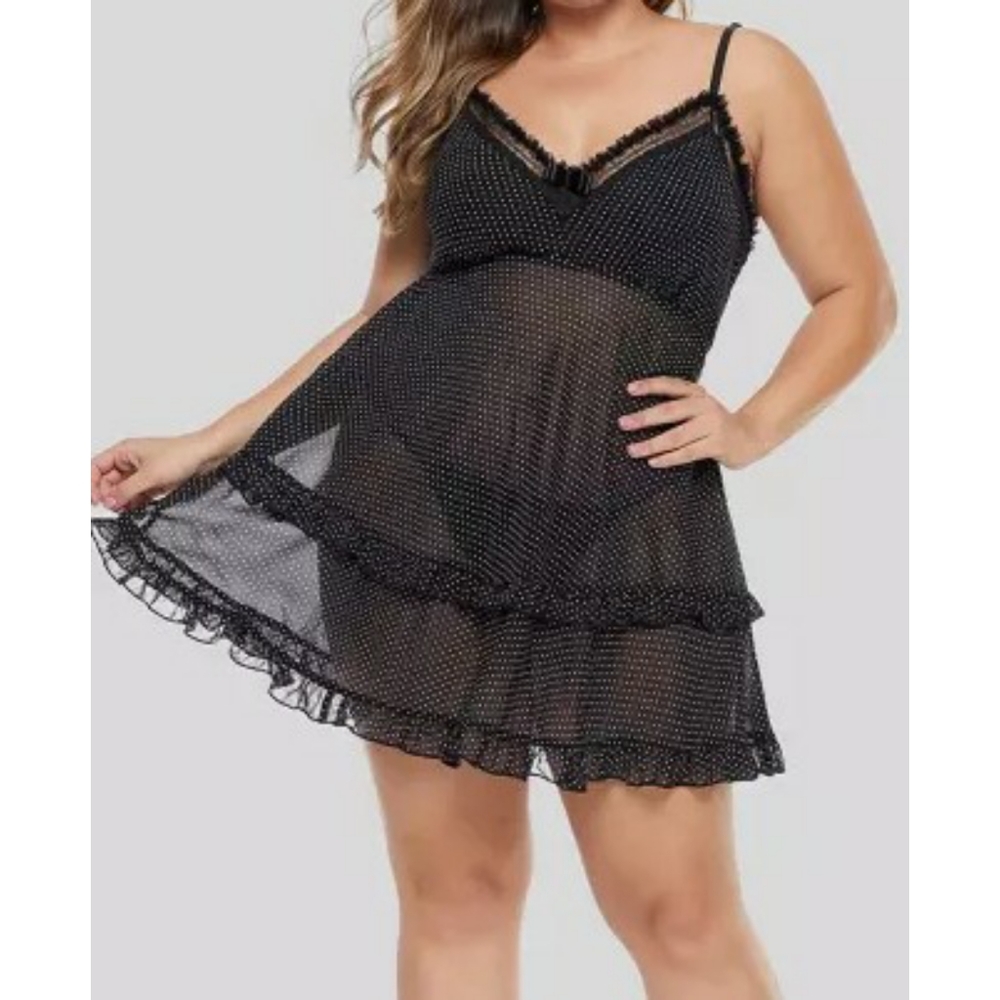 Queen Size Seductive Polka Dot Babydoll